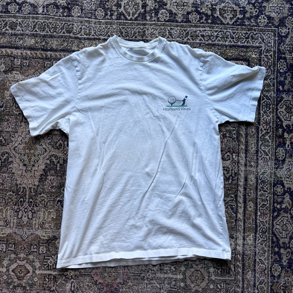 Vineyard Vines White Tee with Golf Graphic - Picture 2 of 5